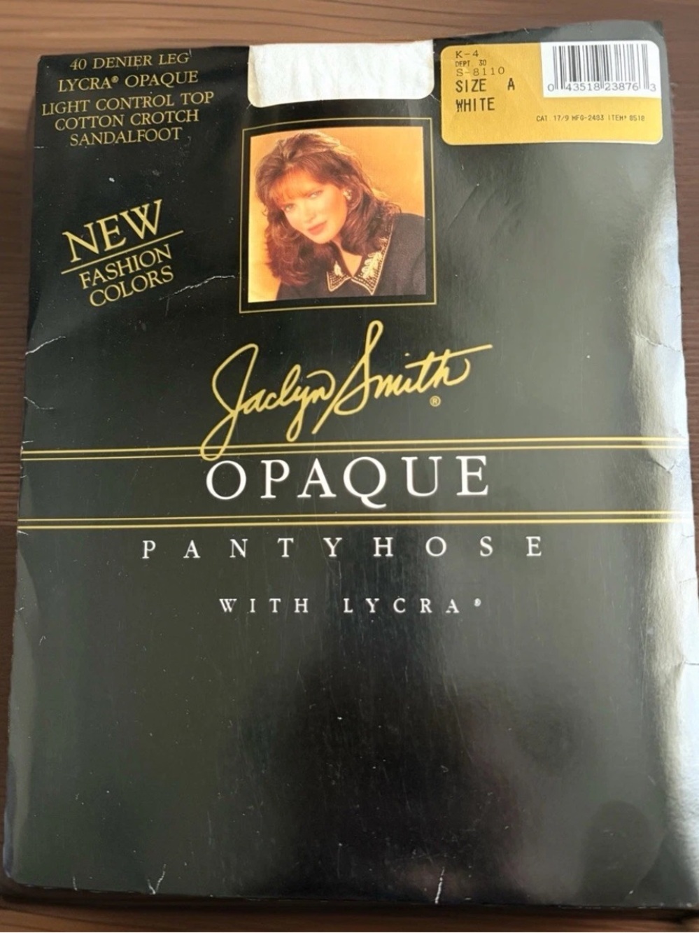 Vintage JACLYN SMITH Opaque Pantyhose Size A White Light Control Top SEALED 80s